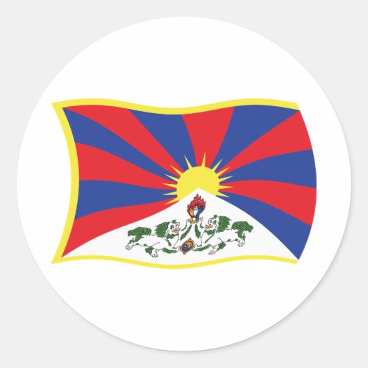 Rond Sticker Drapeau Tibet (Devant)