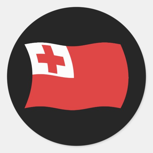 Rond Sticker Drapeau Tonga (Devant)