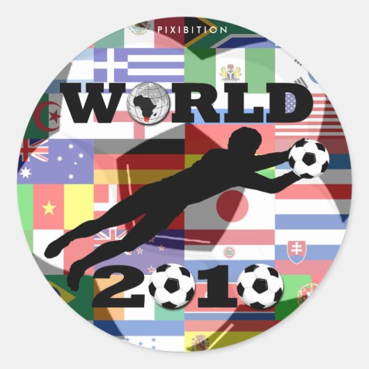 Rond Sticker Drapeau World Cup Goal (Devant)