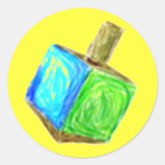 Rond Sticker Dreidel Jaune (Devant)