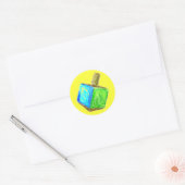 Rond Sticker Dreidel Jaune (Enveloppe)