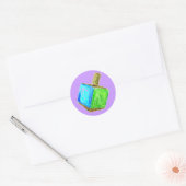 Rond Sticker Dreidel Violet (Enveloppe)
