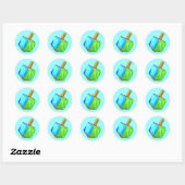 Rond Sticker Driedel Bleu (Feuille)