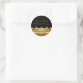 Rond Sticker du 50e anniversaire de Mariage Gold Swirl (Sac)