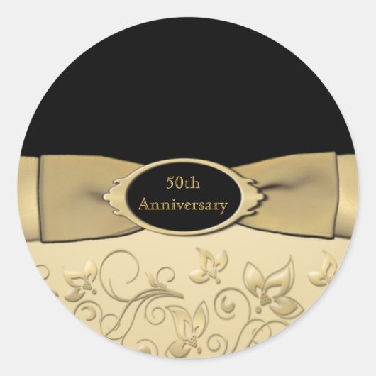 Rond Sticker du 50e anniversaire du Mariage (Devant)