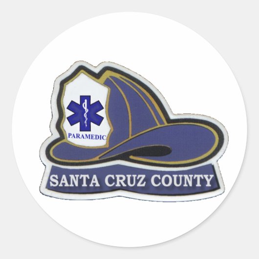Rond Sticker du casque de père Noël Cruz County Paramed (Devant)