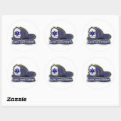 Rond Sticker du casque de père Noël Cruz County Paramed (Feuille)