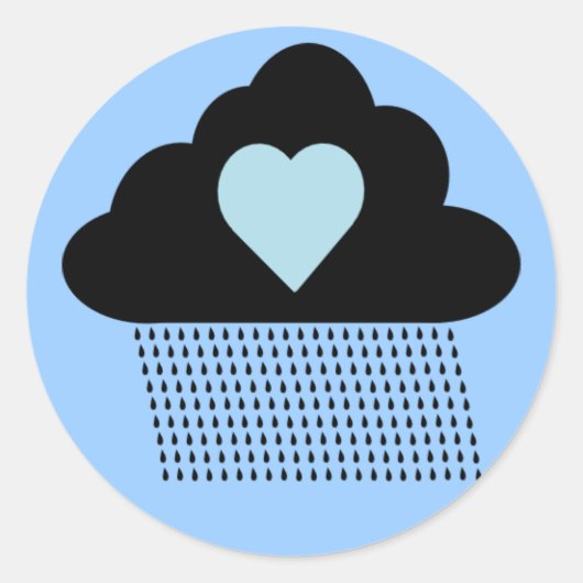 Rond Sticker du coeur du nuage (Devant)
