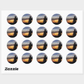 Rond Sticker du coucher de soleil de Gettysburg (Feuille)