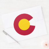 Rond Sticker du drapeau C du Colorado (Enveloppe)