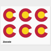 Rond Sticker du drapeau C du Colorado (Feuille)