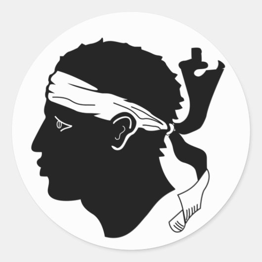Rond Sticker du drapeau corse (Devant)