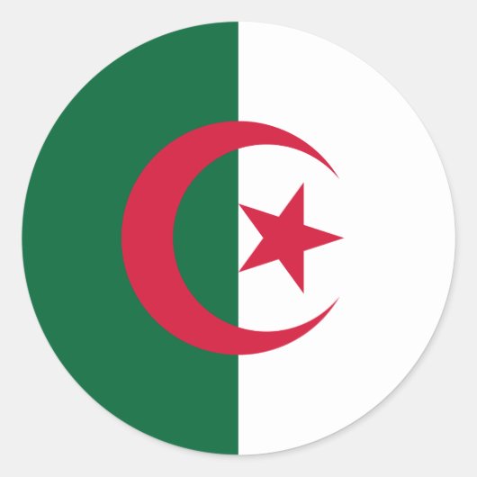Rond Sticker du drapeau d'Algérie (Devant)