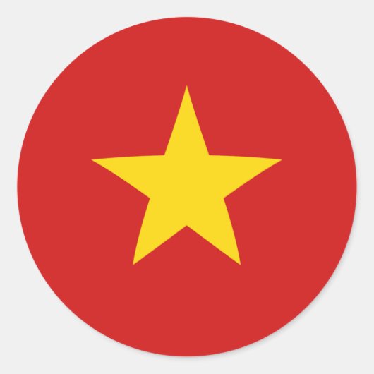 Rond Sticker du drapeau de Fisheye du Vietnam (Devant)