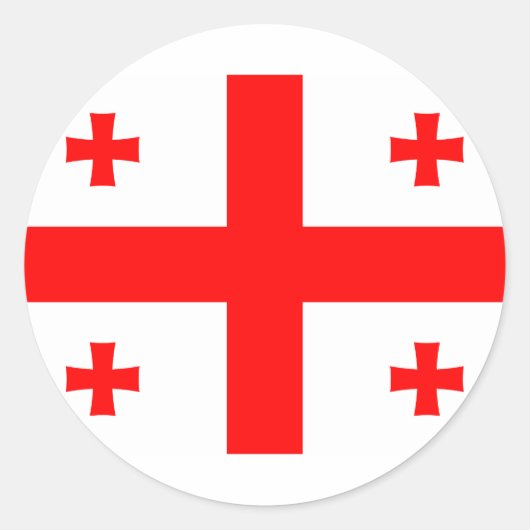 Rond Sticker du drapeau de la Géorgie (pays) (Devant)
