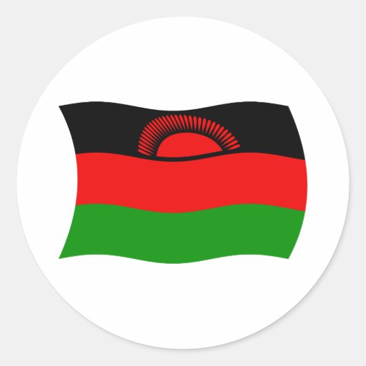 Rond Sticker du drapeau du Malawi (Devant)