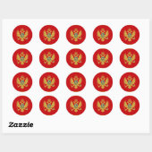 Rond Sticker du drapeau du Monténégro (Feuille)