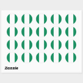 Rond Sticker du drapeau du Nigeria (Feuille)