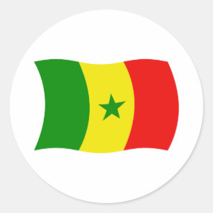 Rond Sticker du drapeau du Sénégal