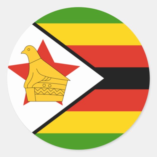Rond Sticker du drapeau du Zimbabwe (Devant)