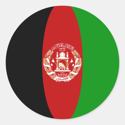 Rond Sticker du drapeau Fisheye d'Afghanistan (Devant)