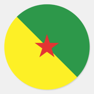 Rond Sticker du drapeau Guyane Fisheye