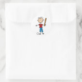 Rond Sticker du joueur de baseball (Sac)