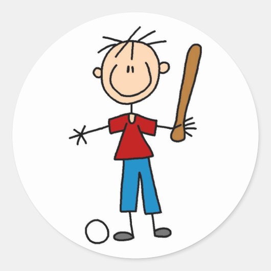 Rond Sticker du joueur de baseball (Devant)