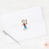 Rond Sticker du joueur de baseball (Enveloppe)