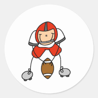 Rond Sticker du joueur de football rouge