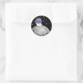 Rond Sticker du logo de Space Tweep Society (Sac)