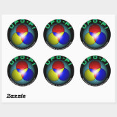 Rond Sticker du logo de triade UFO-PI (Feuille)