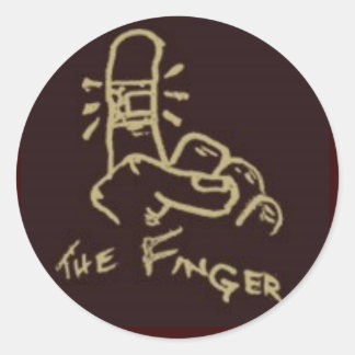 Rond Sticker du logo du doigt