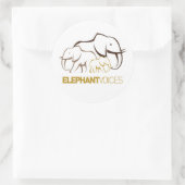 Rond Sticker du logo ElephantVoices (Sac)