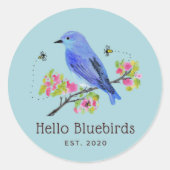 Rond Sticker du logo Hello Bluebirds - Bleu (Devant)