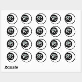 Rond Sticker du logo LunaSees (blanc / oeil de jade) (Feuille)