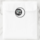 Rond Sticker du logo LunaSees (blanc / oeil de jade) (Sac)