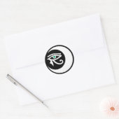Rond Sticker du logo LunaSees (blanc / oeil de jade) (Enveloppe)