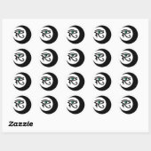 Rond Sticker du logo LunaSees (oeil noir / jade) (Feuille)