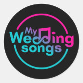 Rond Sticker du logo Mes chansons Mariages (Devant)