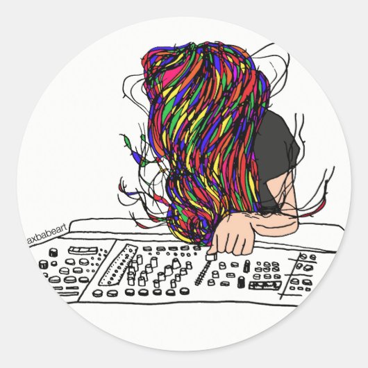 Rond Sticker du logo Waxbabe Bassnectar (Devant)