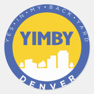 Rond Sticker du logo YIMBY Denver