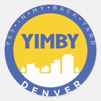 Rond Sticker du logo YIMBY Denver