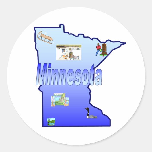 Rond Sticker du Minnesota (Devant)