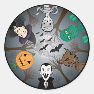Rond Sticker du monstre d'Halloween