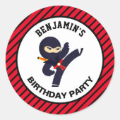 Rond Sticker du parti Anniversaire de enfant guerrier m (Devant)