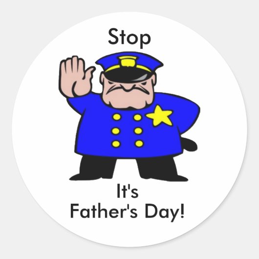 Rond Sticker du policier de fête des pères (Devant)