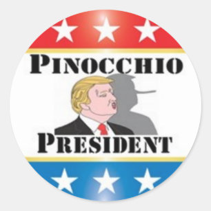 Rond Sticker du président Trump Pinocchio