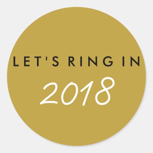 Rond Sticker du réveillon du Nouvel An "Ring In" (Devant)