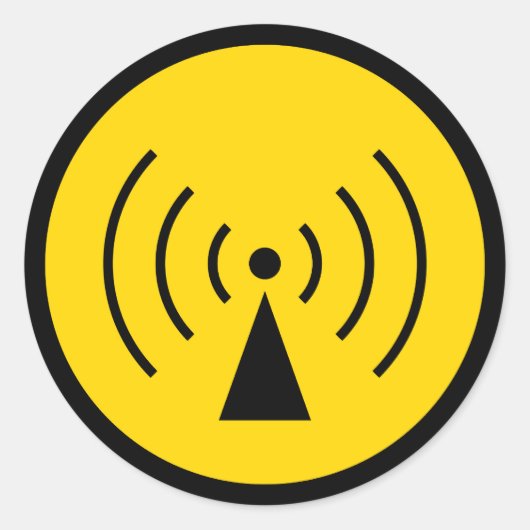 Rond Sticker du symbole d'avertissement rf (Devant)